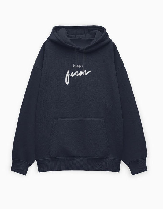 Old School Men Hoodie Oversized Edition (Black / Navy) - Ascendury