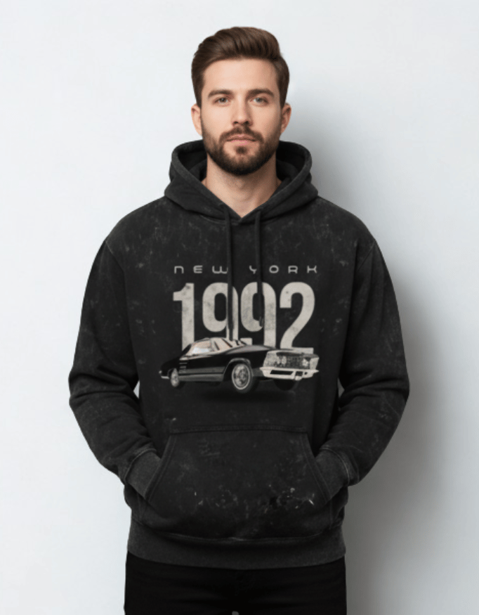 Retro Grunge Vintage Acid Wash Hoodie – New York Hustle