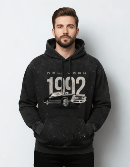 Retro Grunge Vintage Acid Wash Hoodie – New York Hustle